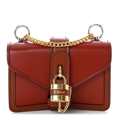 CHLOE Shiny Goatskin Calfskin Mini Aby Chain Shoulder